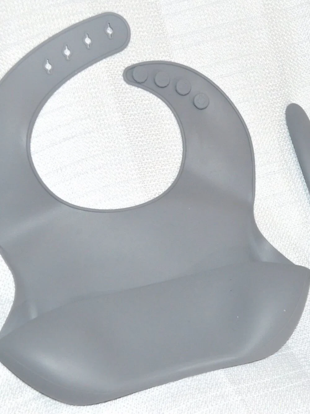 Silicone Bib & Spoon Set – Gray